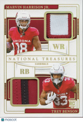 Marvin Harrison / Trey Benson 2024 National Treasures Dual Patch Cardinals 8/10