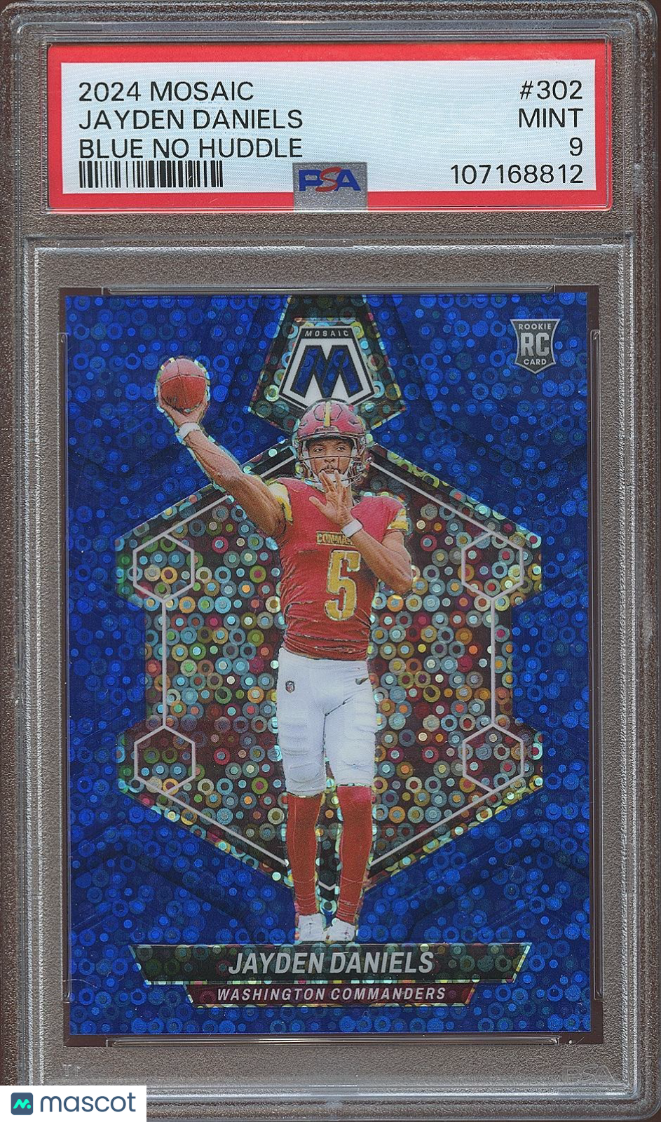 Jayden Daniels 2024 Mosaic No Huddle Blue Rookie RC Commanders 2/75 PSA 9