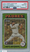 Matt Waldron 2024 Topps Heritage SUPERFRACTOR Rookie RC 1/1 Padres PSA 10