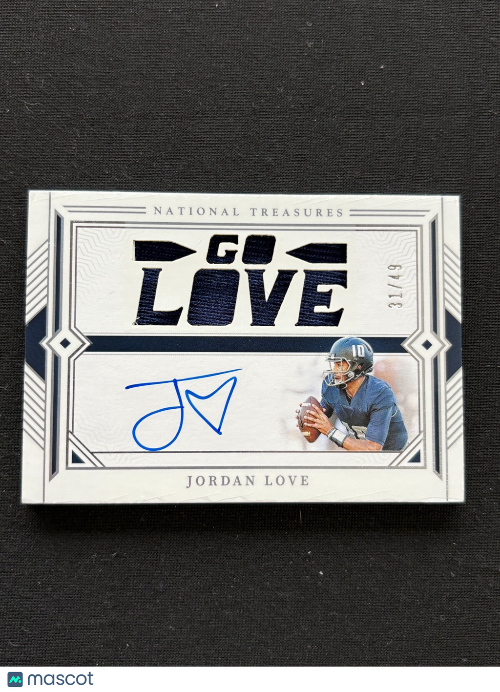 Jordan Love 2024 National Treasures Auto Autograph Patch Utah St. Packers 31/49