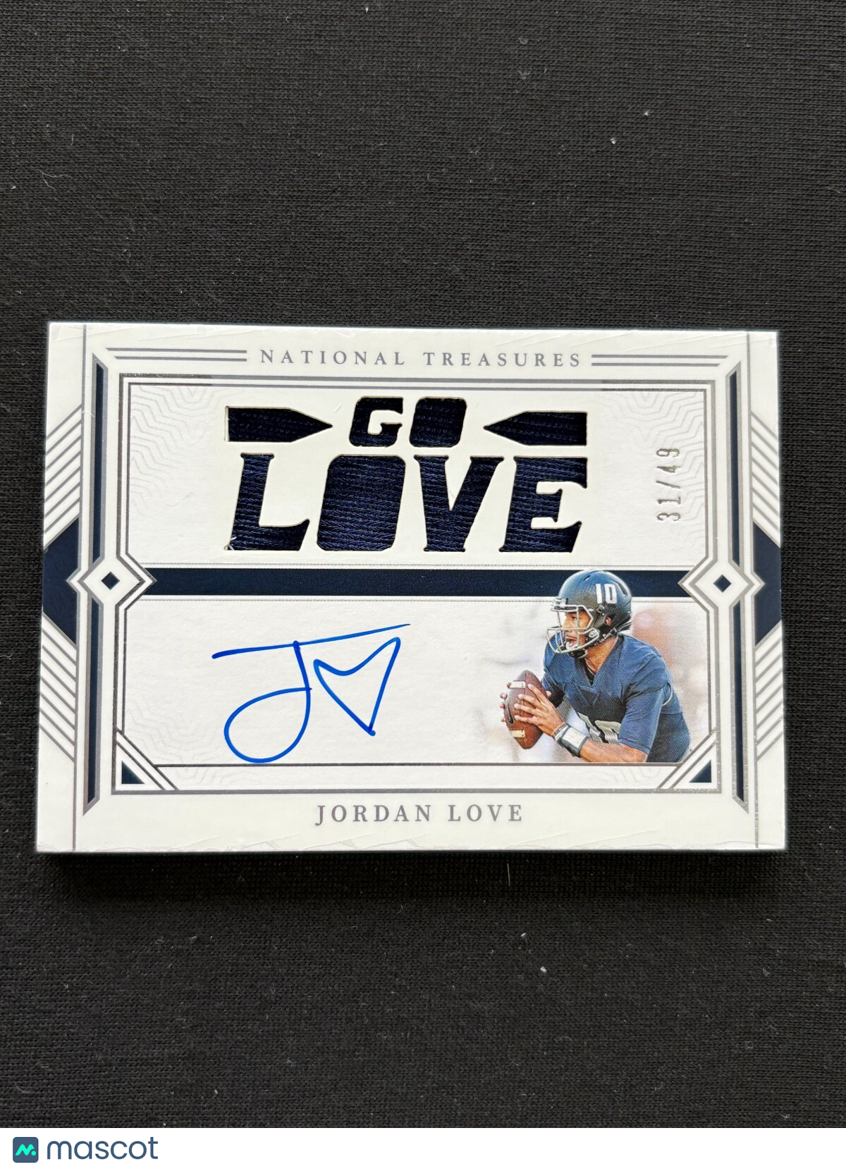 Jordan Love 2024 National Treasures Auto Autograph Patch Utah St. Packers 31/49