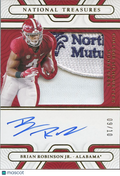 Brian Robinson Jr 2022 National Treasures Auto Autograph LOGO Patch Alabama 9/10