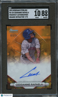 Ceddanne Rafaela 2023 Bowman Sterling Auto Autograph Red Sox 7/75 SGC 8