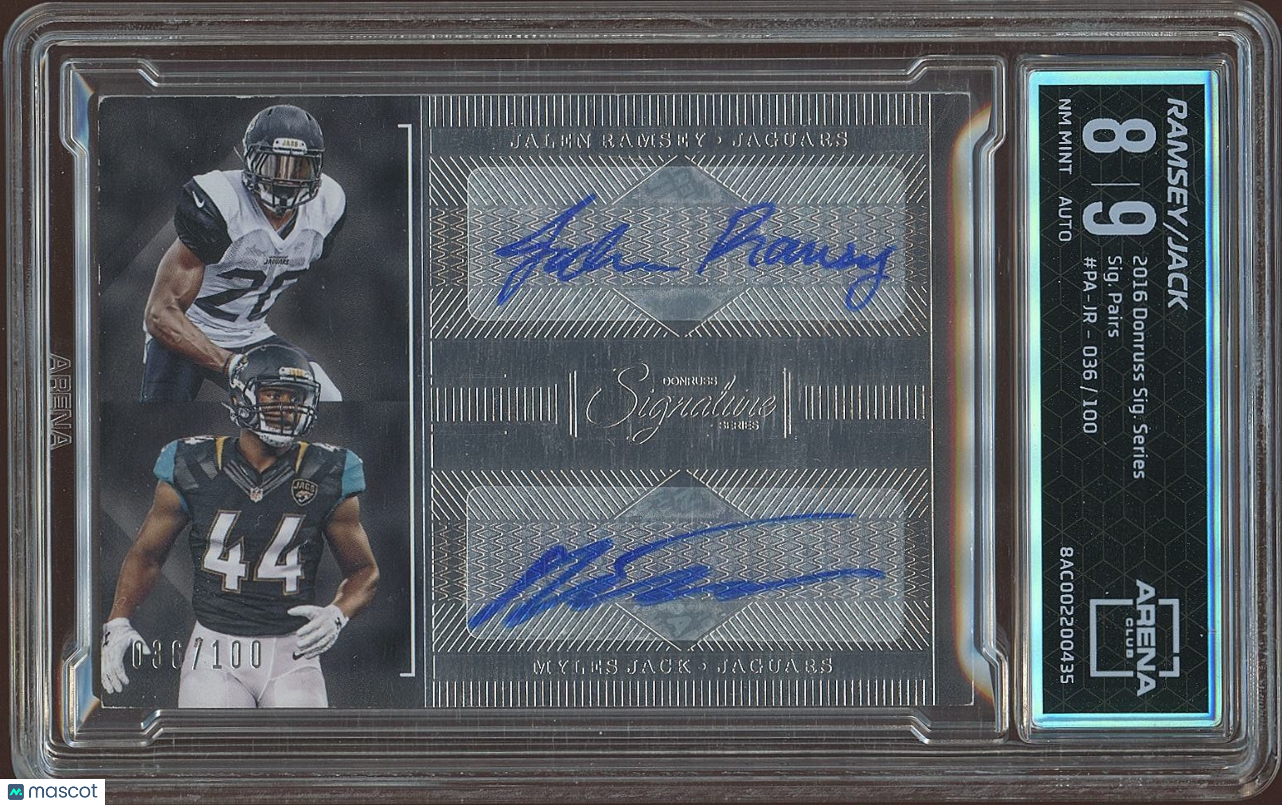 Jalen Ramsey / Myles Jack 2016 Donruss Signature Auto Autograph RC Arena Club 9