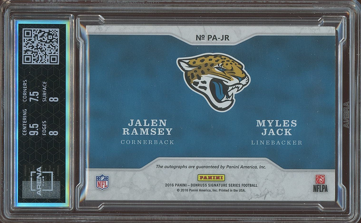 Jalen Ramsey / Myles Jack 2016 Donruss Signature Auto Autograph RC Arena Club 9