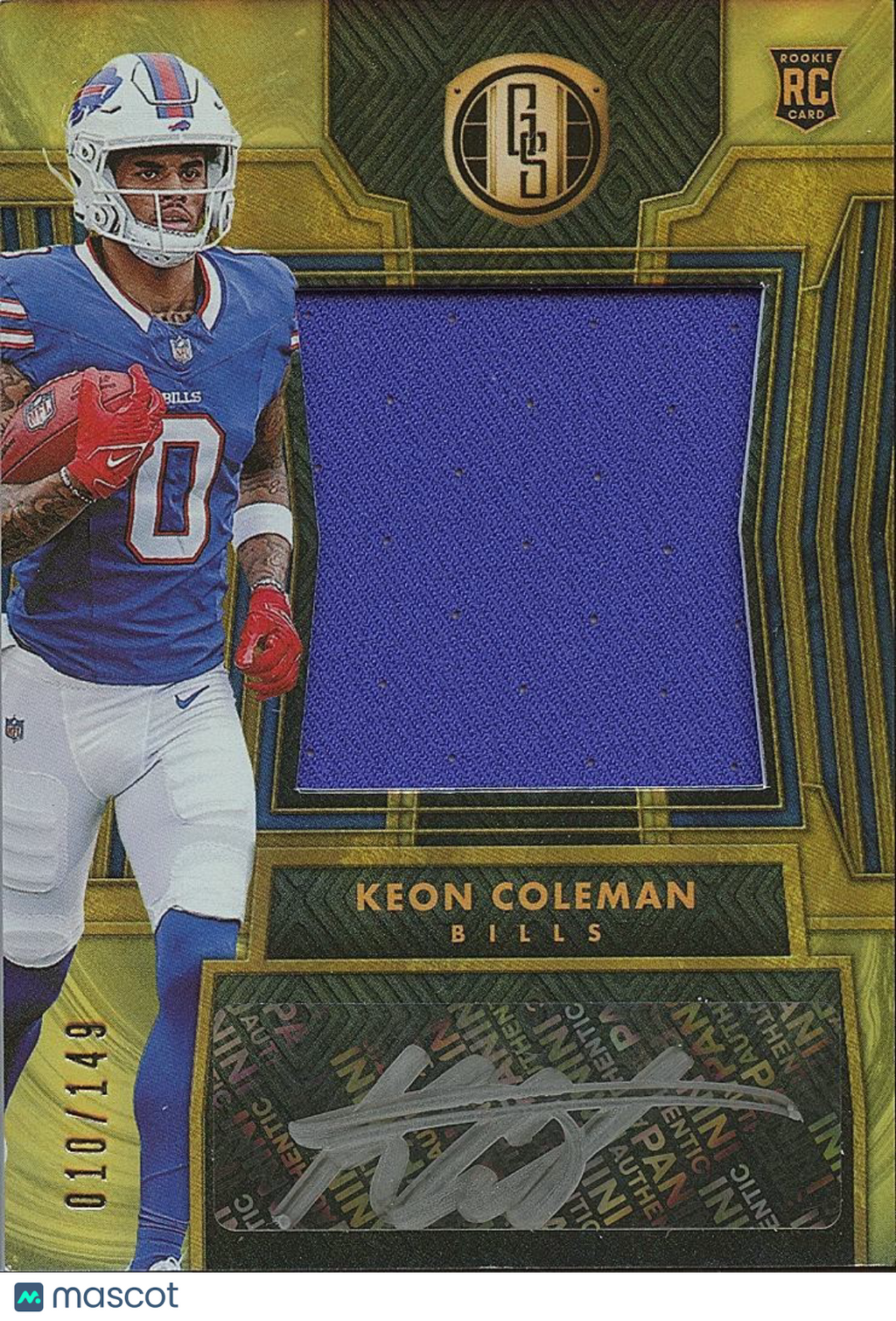 Keon Coleman 2024 Gold Standard Auto Autograph Patch RC Buffalo Bills 10/149
