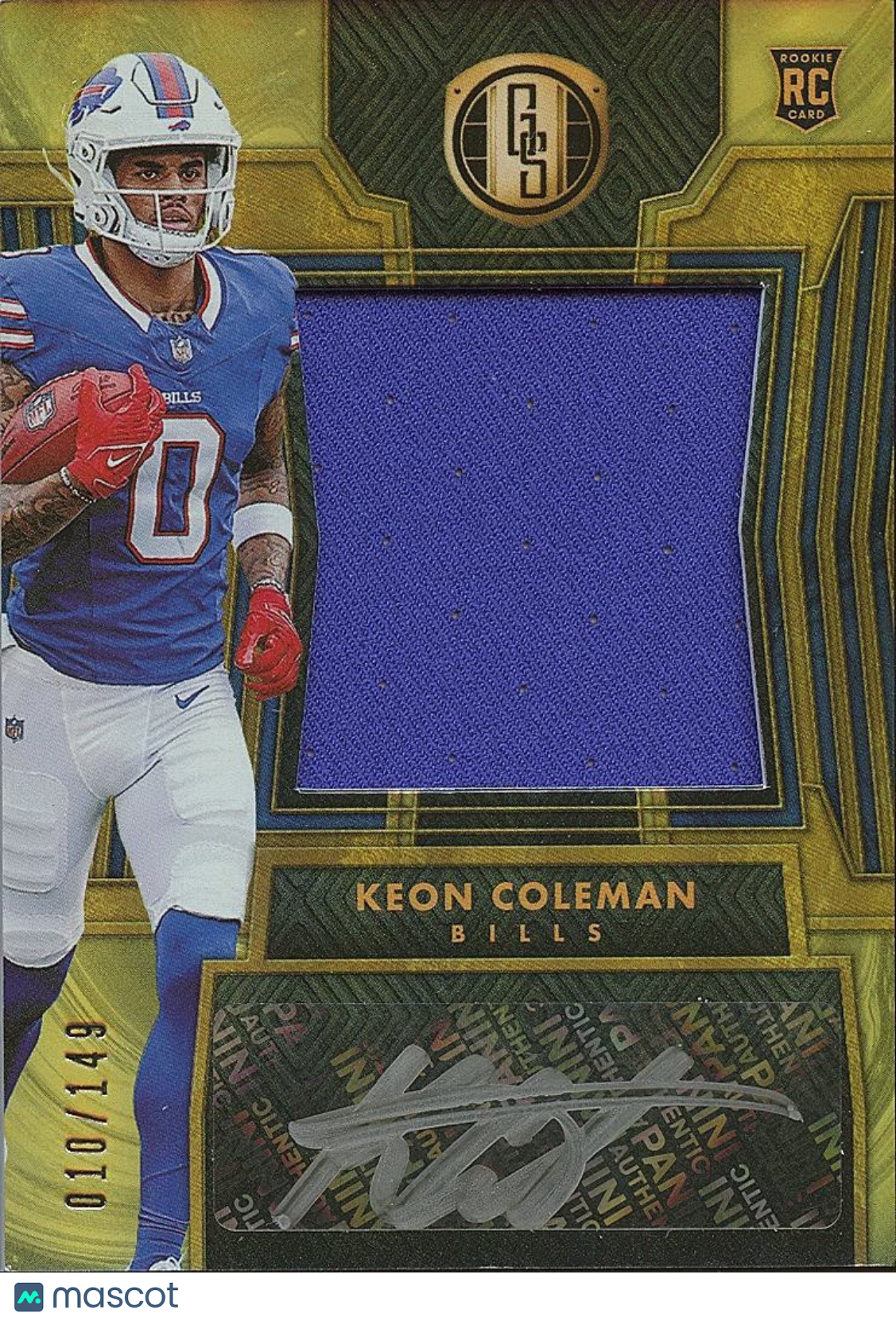 Keon Coleman 2024 Gold Standard Auto Autograph Patch RC Buffalo Bills 10/149