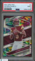 Jayden Daniels 2024 Spectra Celestial Prizm Rookie RC Commanders 90/99 PSA 9