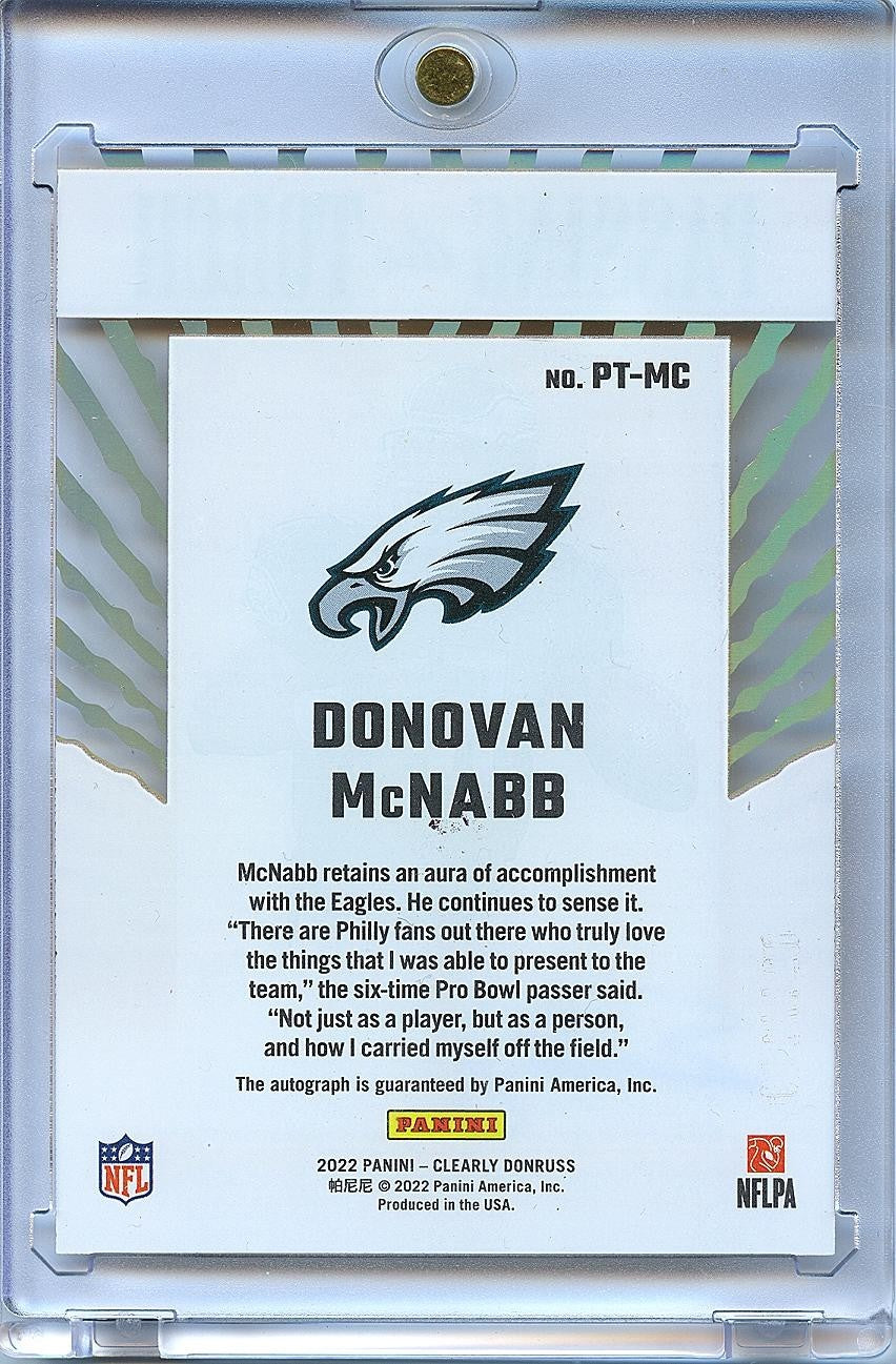 Donovan Mcnabb 2022 Clearly Donruss Passing The Torch Auto AUtograph Eagles /199