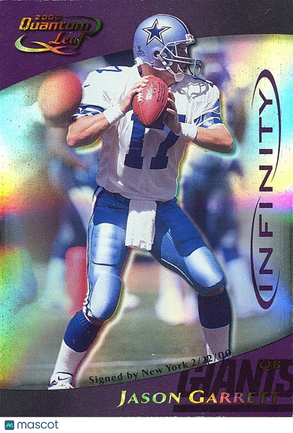 Jason Garrett 2000 Quantum Leaf Infinity Purple Dallas Cowboys 5/25 #75