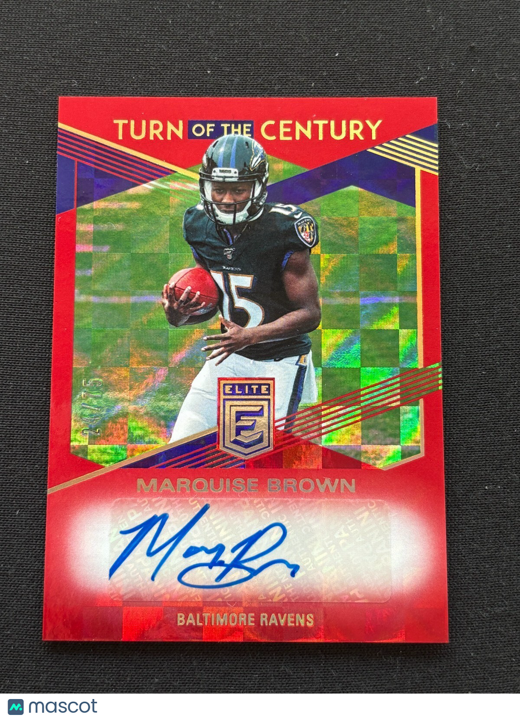 Marquise Brown 2019 Elite Auto Autograph RC Rookie Baltimore Ravens 24/75