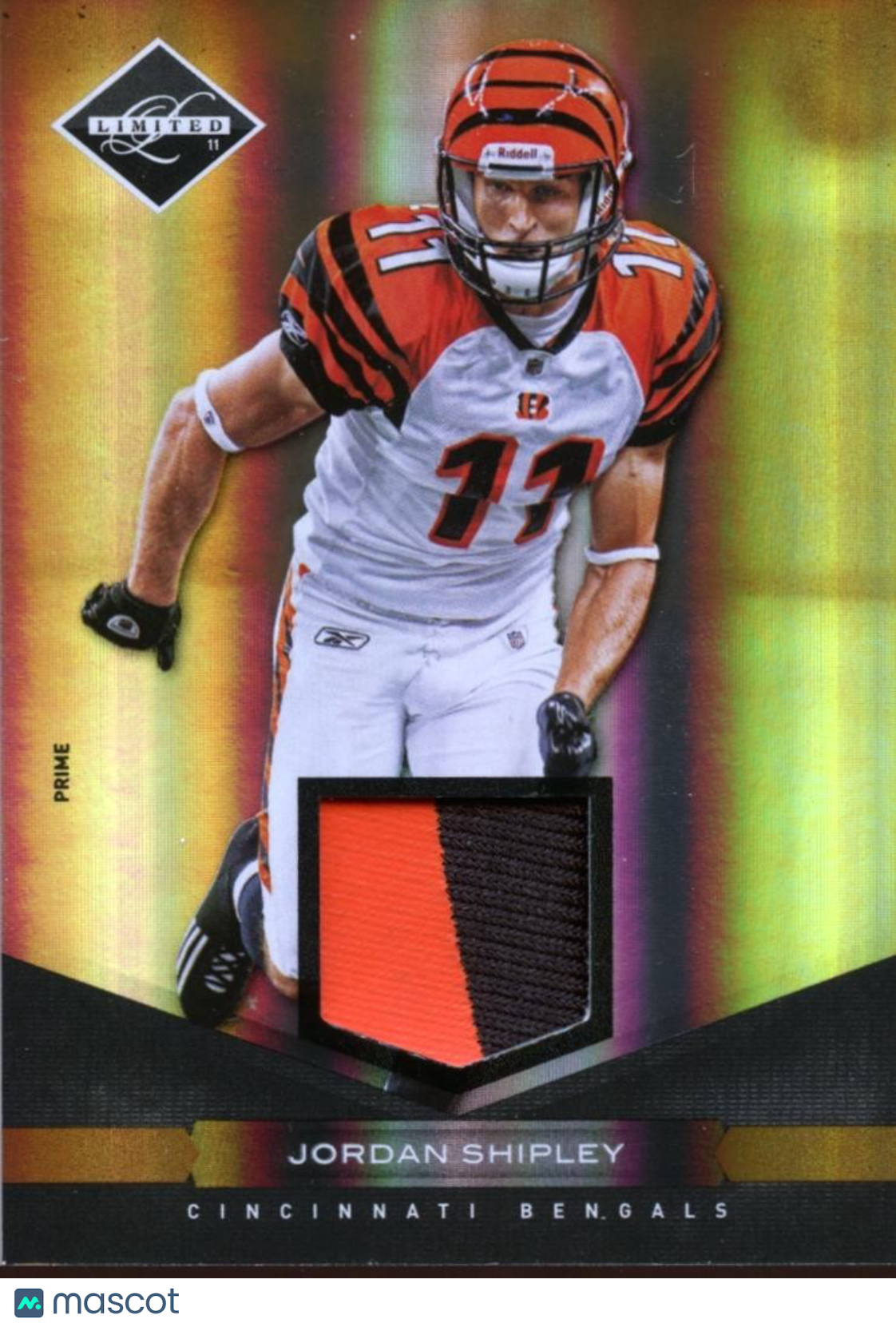 Jordan Shipley 2011 Limited 2 Color Game Worn Patch Bengals Texas Longhorns 3/50