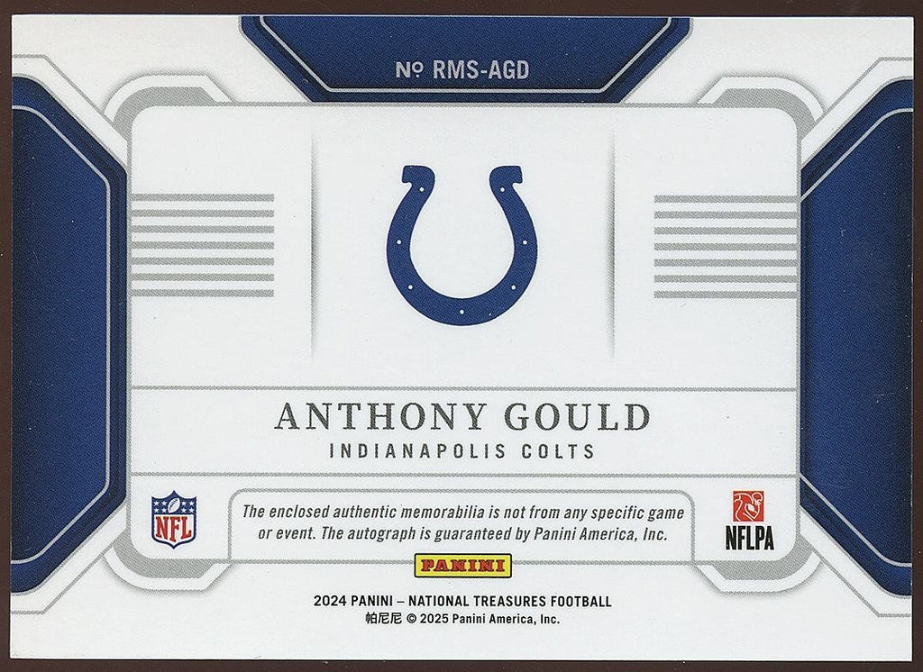 Anthony Gould 2024 National Treasures Auto Autograph NIKE Swoosh RC Colts 2/2
