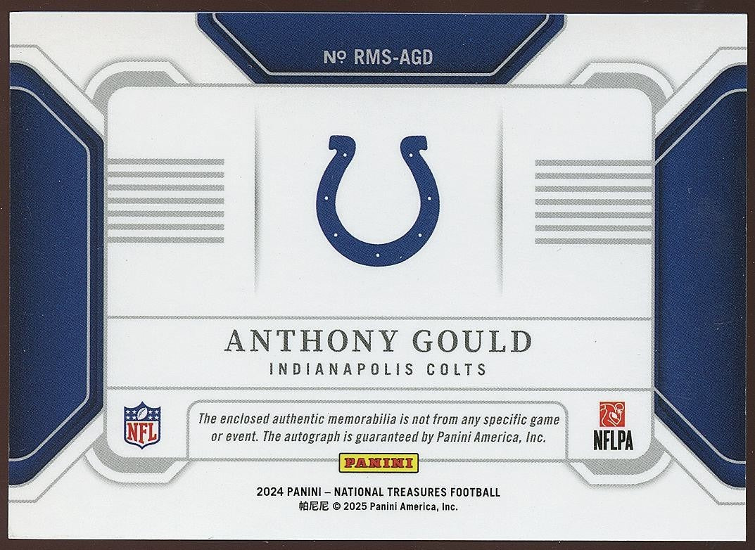 Anthony Gould 2024 National Treasures Auto Autograph NIKE Swoosh RC Colts 2/2