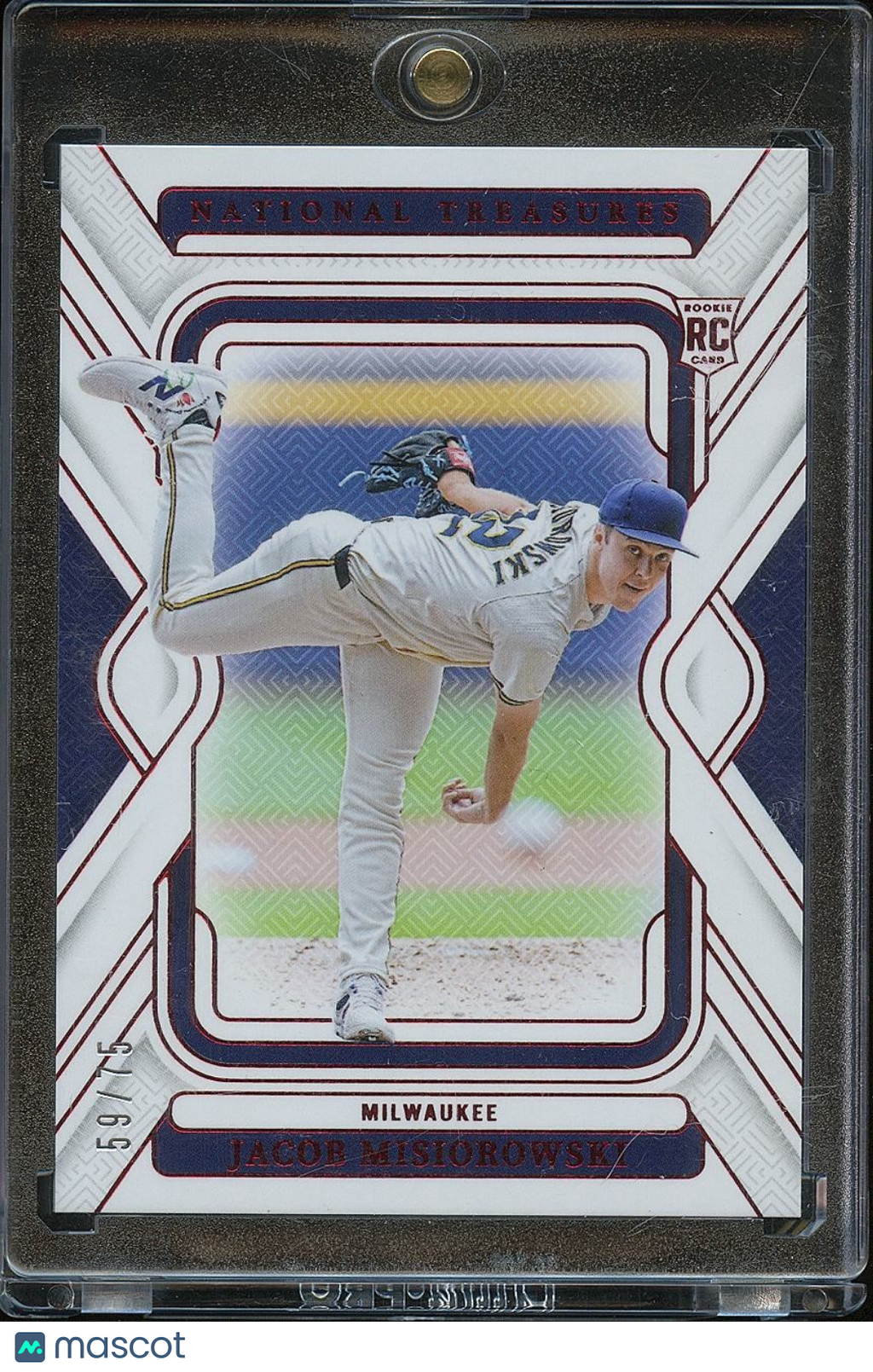 Jacob Misiorowski 2025 National Treasures Red Rookie RC Milwaukee Brewers 59/75