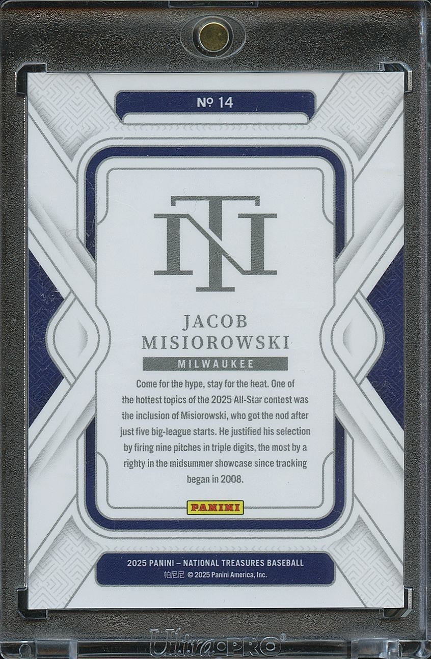Jacob Misiorowski 2025 National Treasures Red Rookie RC Milwaukee Brewers 59/75