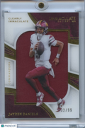 Jayden Daniels 2025 Immaculate Clearly Jersey Patch Washington Commanders 32/99