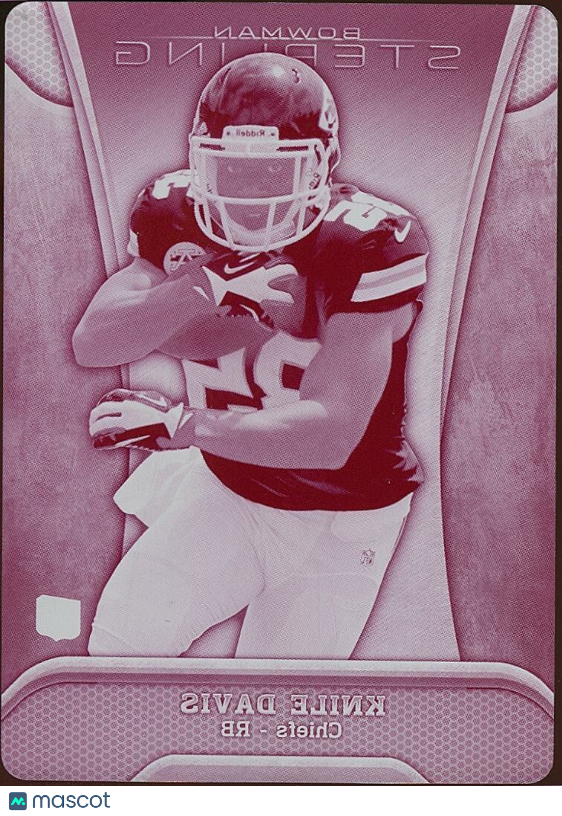 Knile Davis 2013 Bowman Sterling Printing Plate RC Kansas City Chiefs 1/1