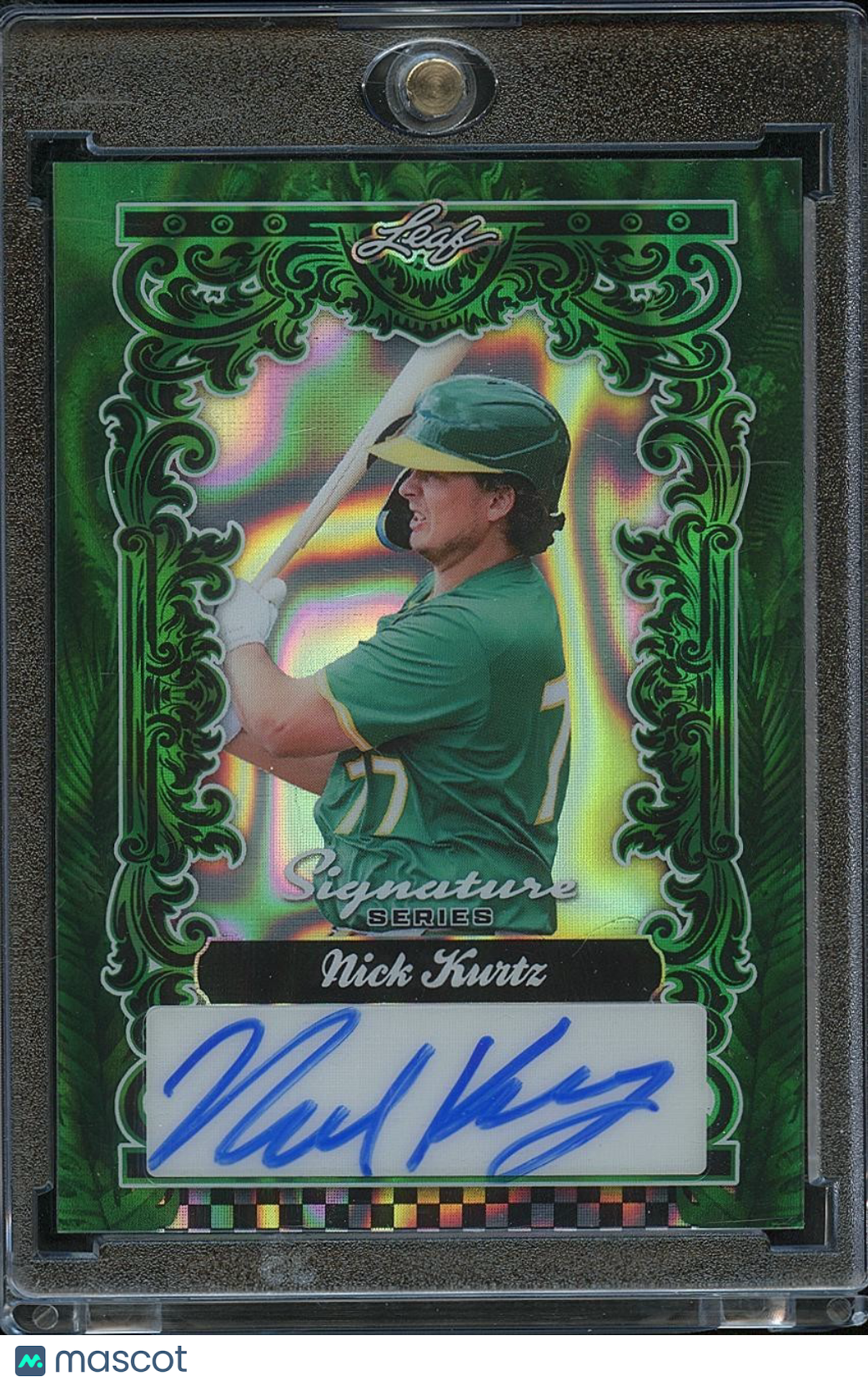 Nick Kurtz 2025 Leaf Signature GREEN Auto Autograph RC Oakland Athletics 1/1