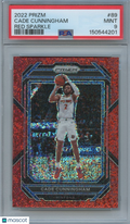 Cade Cunningham 2022-23 Prizm Red Sparkle Prizm SSP Detroit Pistons PSA 9