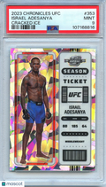 Israel Adesanya 2023 Contenders Optic Cracked Ice Prizxm SSP UFC MMA 16/25 PSA 9