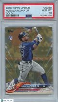 Ronald Acuna Jr. 2018 Topps Update GOLD Rookie RC Atlanta Braves 694/2018 PSA 10