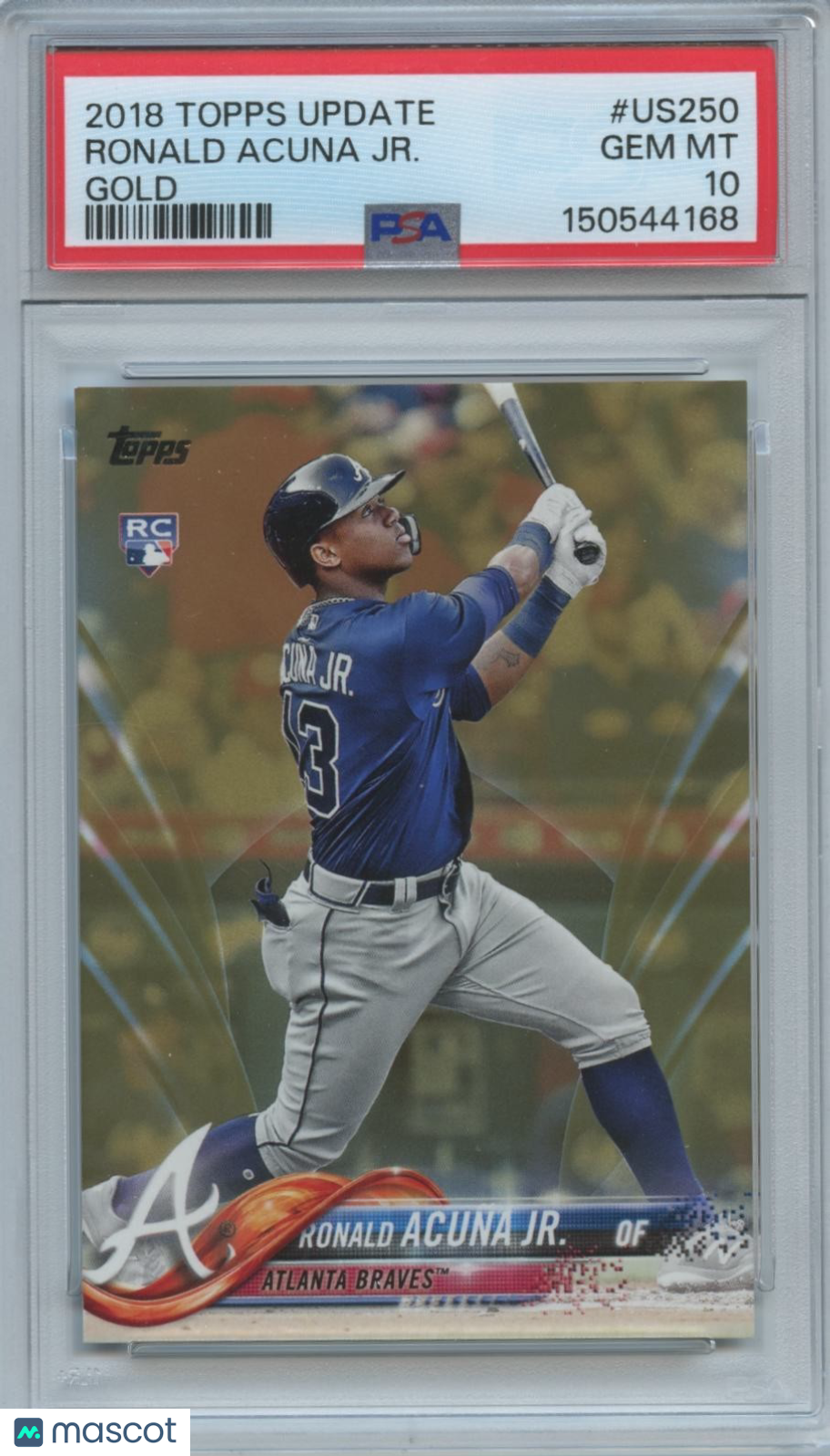 Ronald Acuna Jr. 2018 Topps Update GOLD Rookie RC Atlanta Braves 694/2018 PSA 10