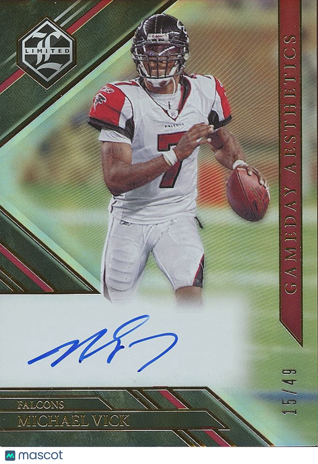 Michael Vick 2022 Limited On Card Auto Autograph Atlanta Falcons 15/49