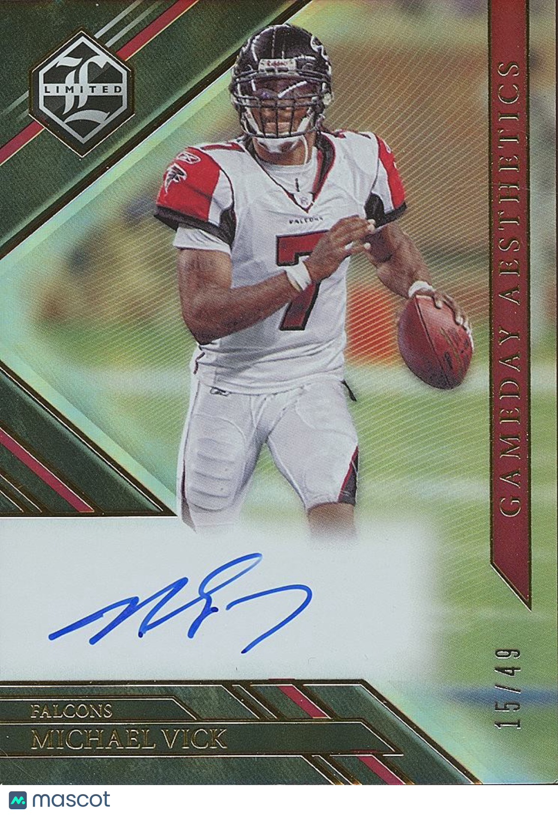 Michael Vick 2022 Limited On Card Auto Autograph Atlanta Falcons 15/49