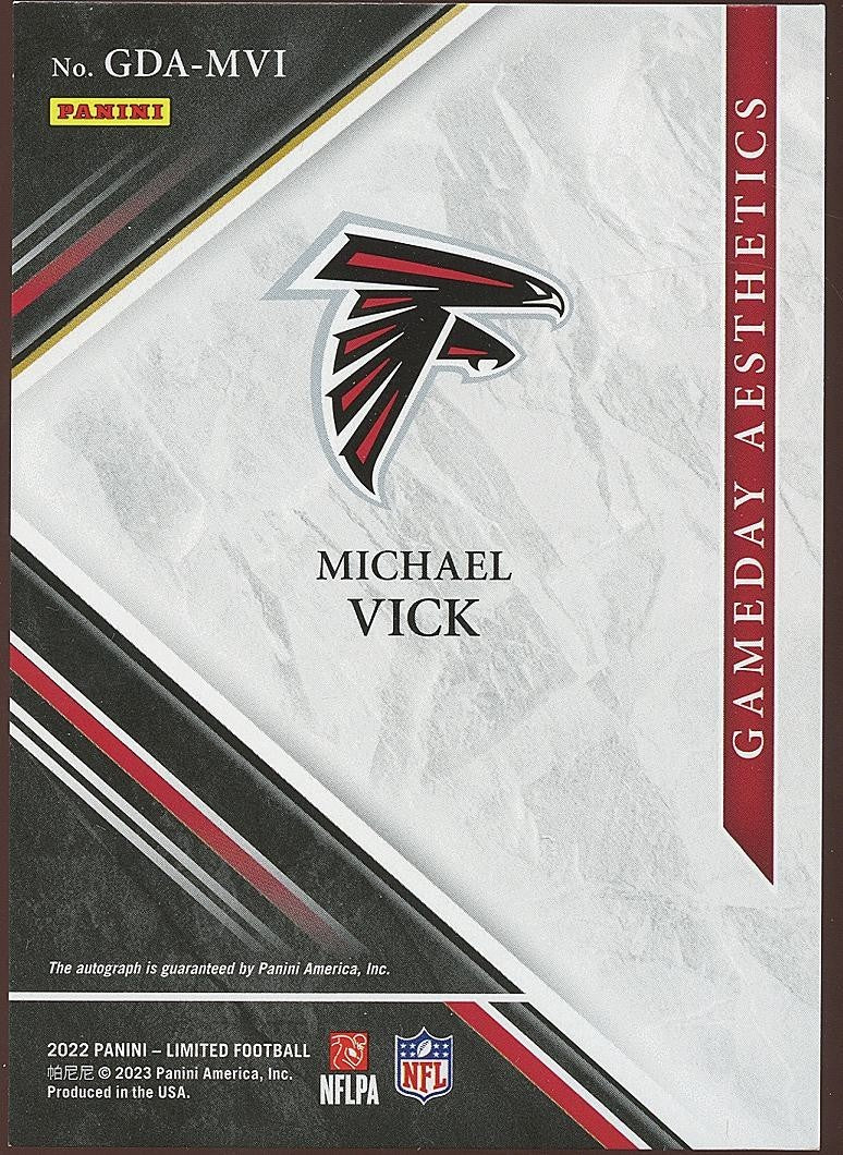 Michael Vick 2022 Limited On Card Auto Autograph Atlanta Falcons 15/49