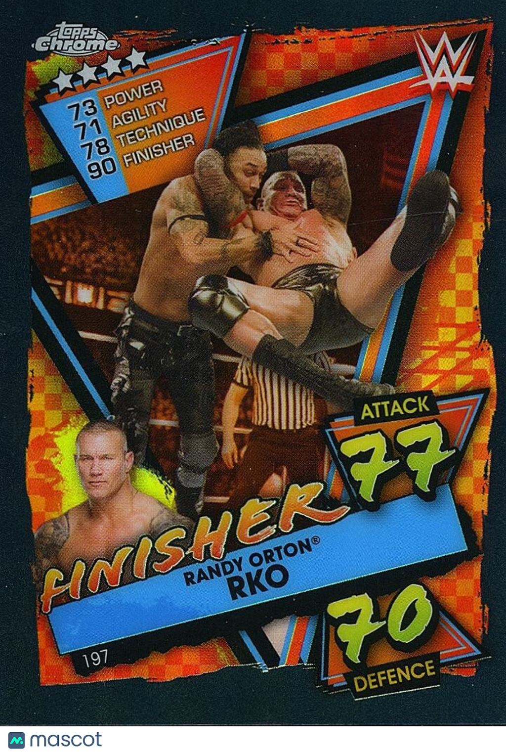 Randy Orton 2021 Topps Chrome Slam Attax Black Refractor WWE Wrestling 4/10