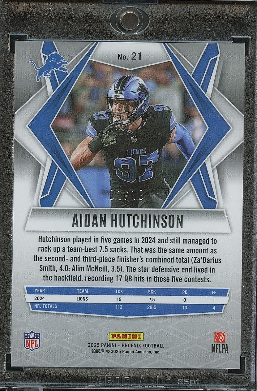 Aidan Hutchinson 2025 Phoenix GOLD Prizm SSP Detroit Lions Michigan 1/10 #21