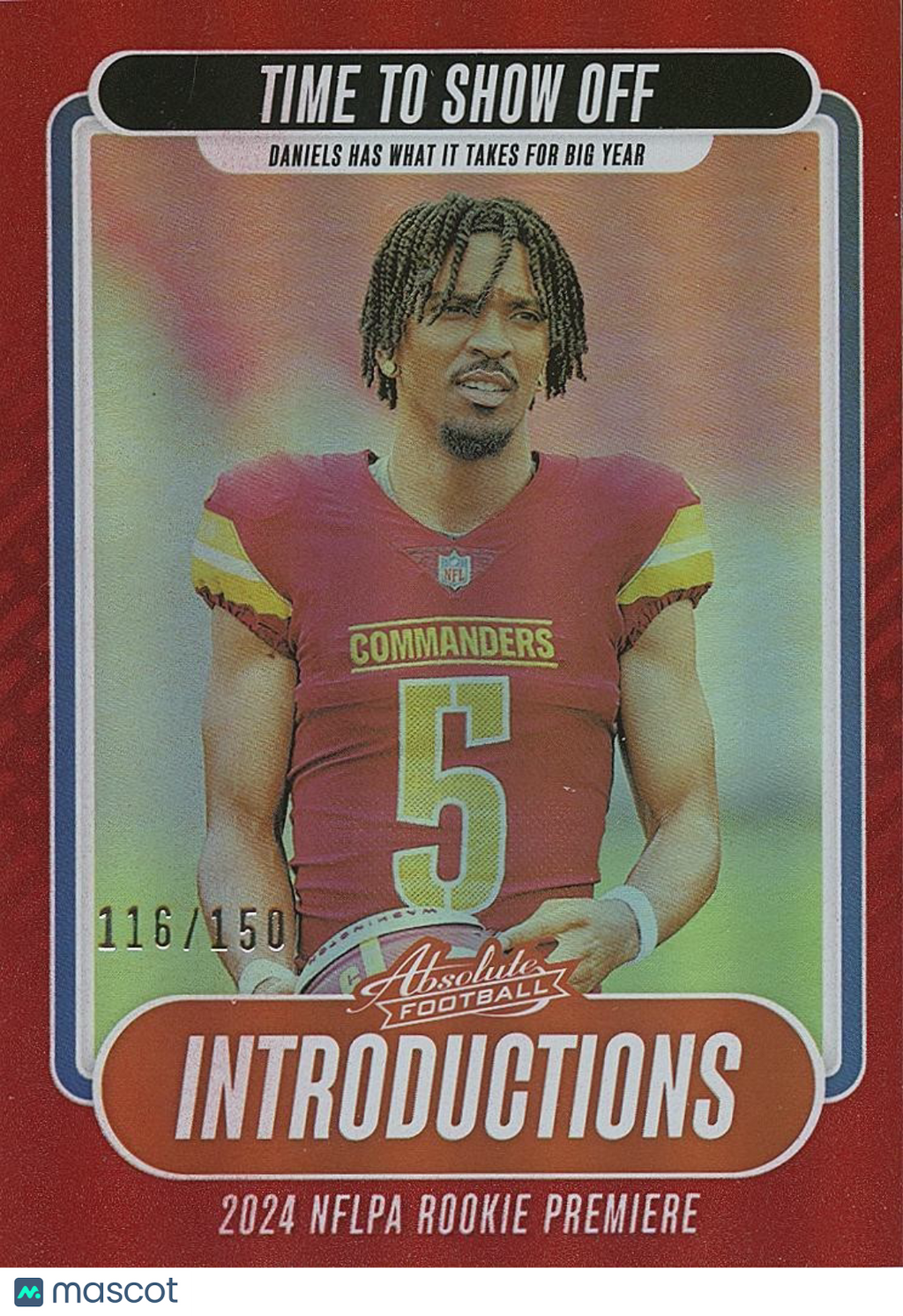 Jayden Daniels 2024 Absolute Introductions RED Rookie RC Commanders 116/150
