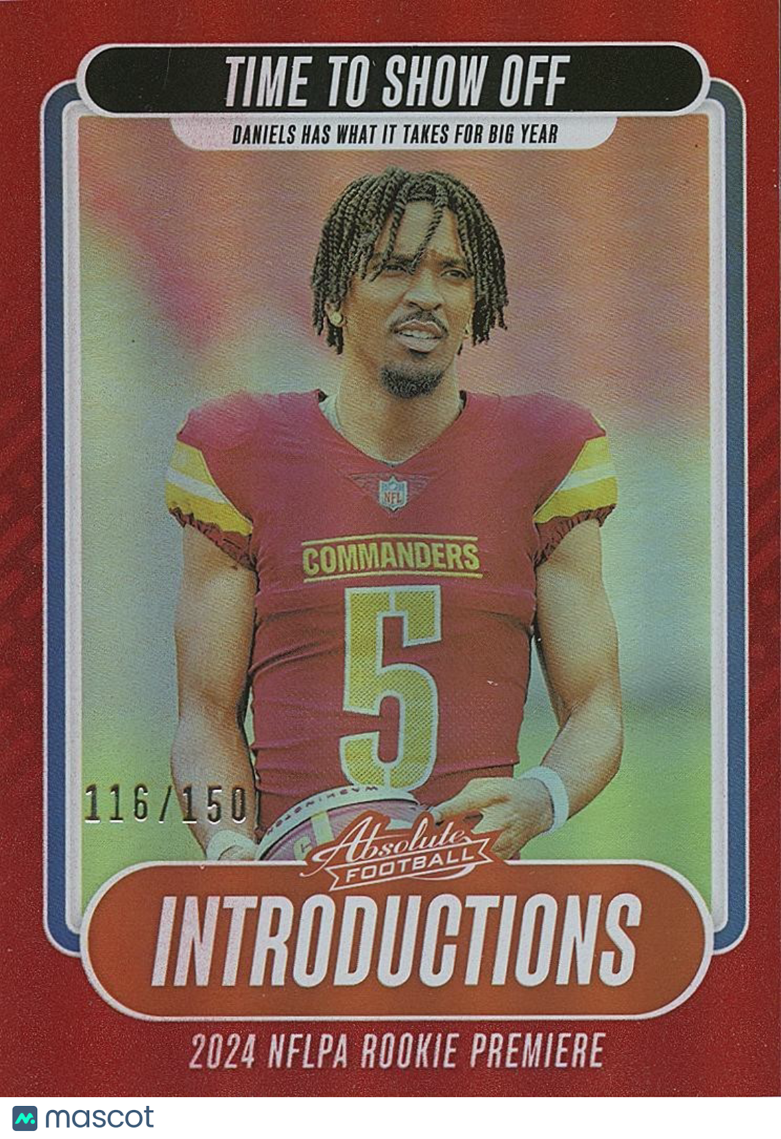 Jayden Daniels 2024 Absolute Introductions RED Rookie RC Commanders 116/150