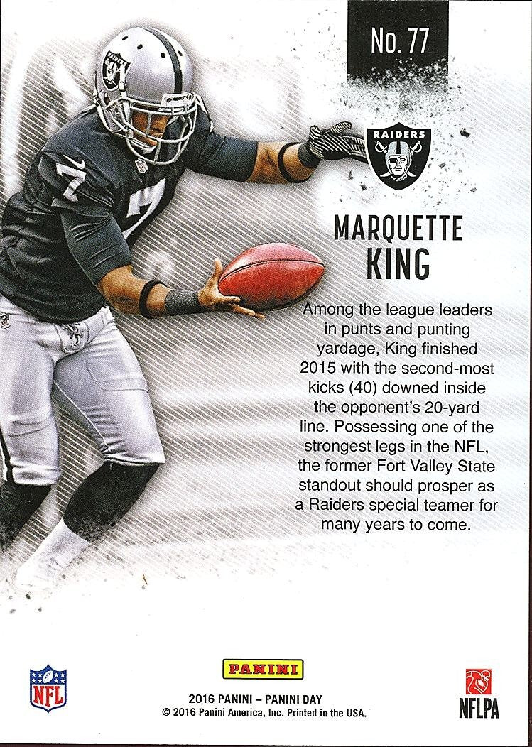 Marquette King 2016 Panini Day Rookie RC Wedges Oakland Raiders 33/50