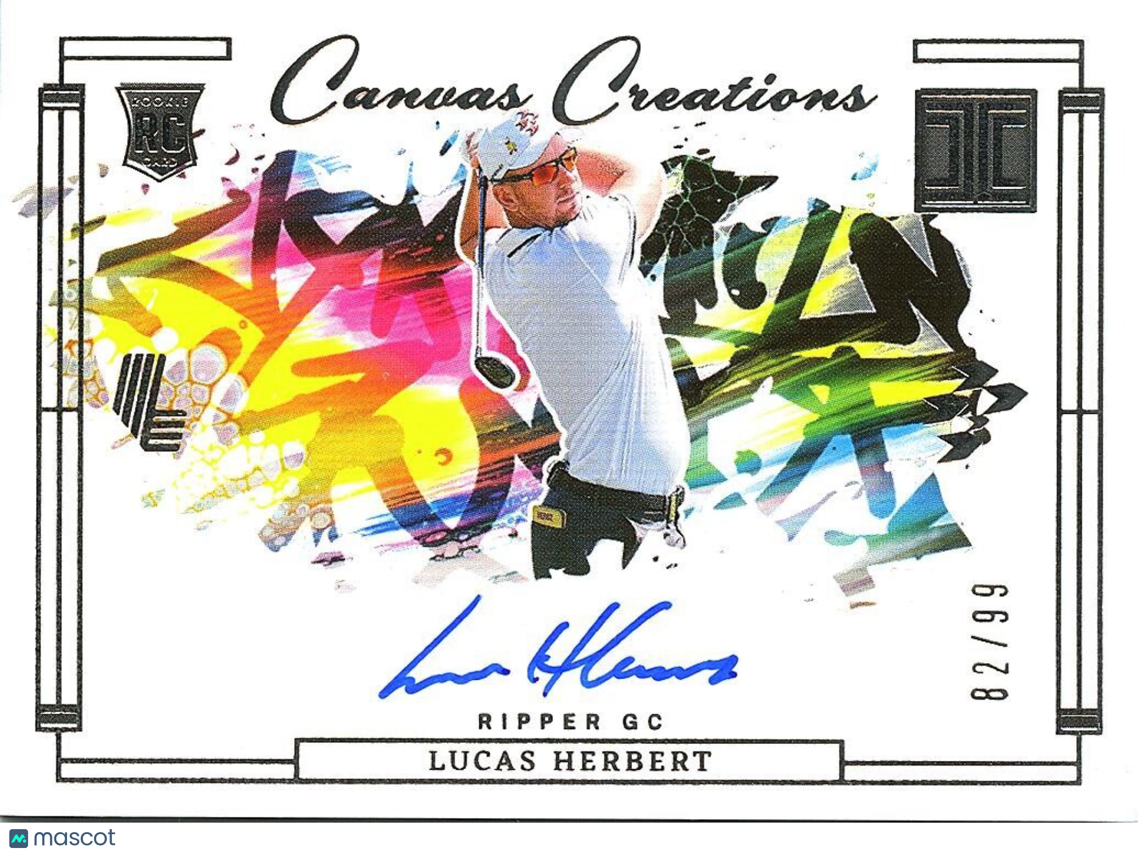 Lucas Herbert 2024-25 Impeccable LIV Golf On Card Auto Autograph Rookie RC 82/99
