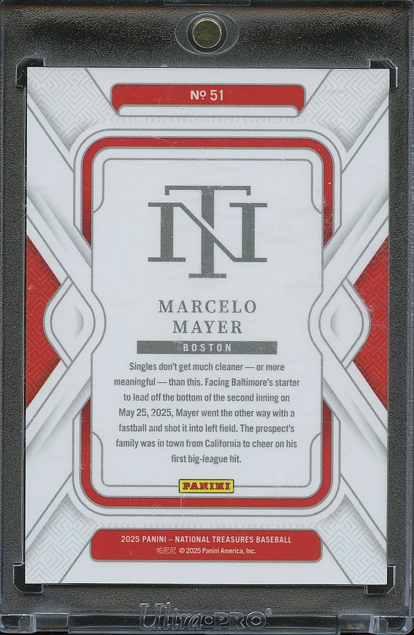 Marcelo Mayer 2025 National Treasures Emerald SSP RC Rookie Boston Red Sox 5/13