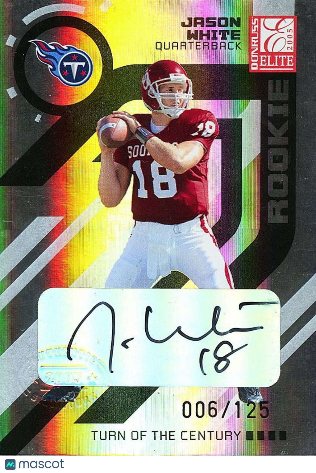 Jason White 2005 Donruss Elite Auto Autograph RC Oklahoma Sooners 6/125