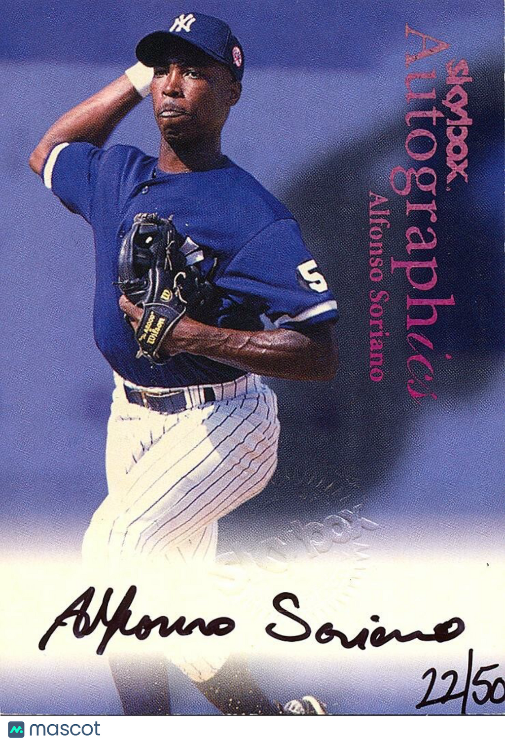 Alfonso Soriano 1999 Skybox Autographics Auto Autograph RC NY Yankees 22/50