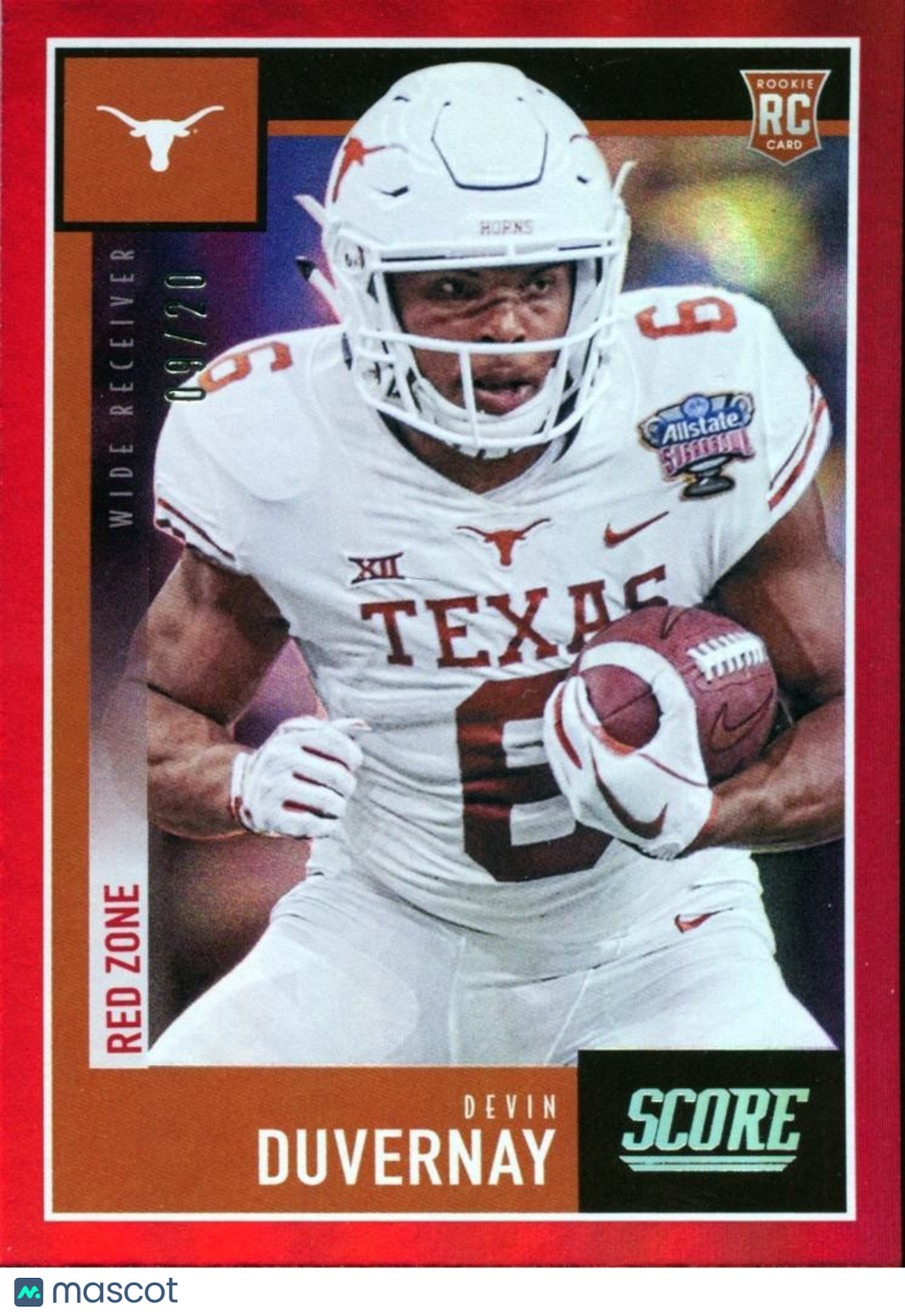 Devin Duvernay 2020 Score Red Zone SSP Rookie RC Texas Longhorns 9/20