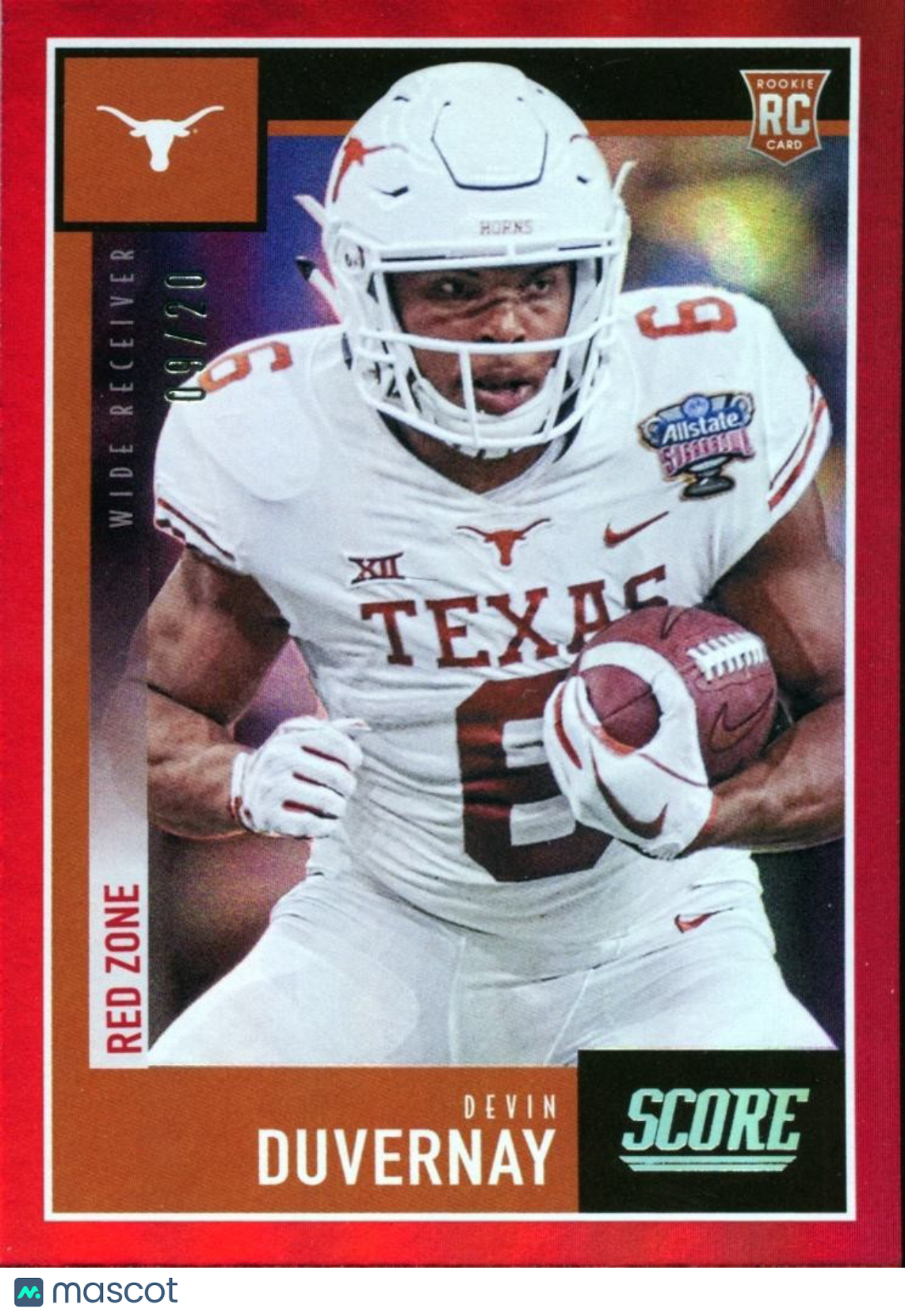 Devin Duvernay 2020 Score Red Zone SSP Rookie RC Texas Longhorns 9/20
