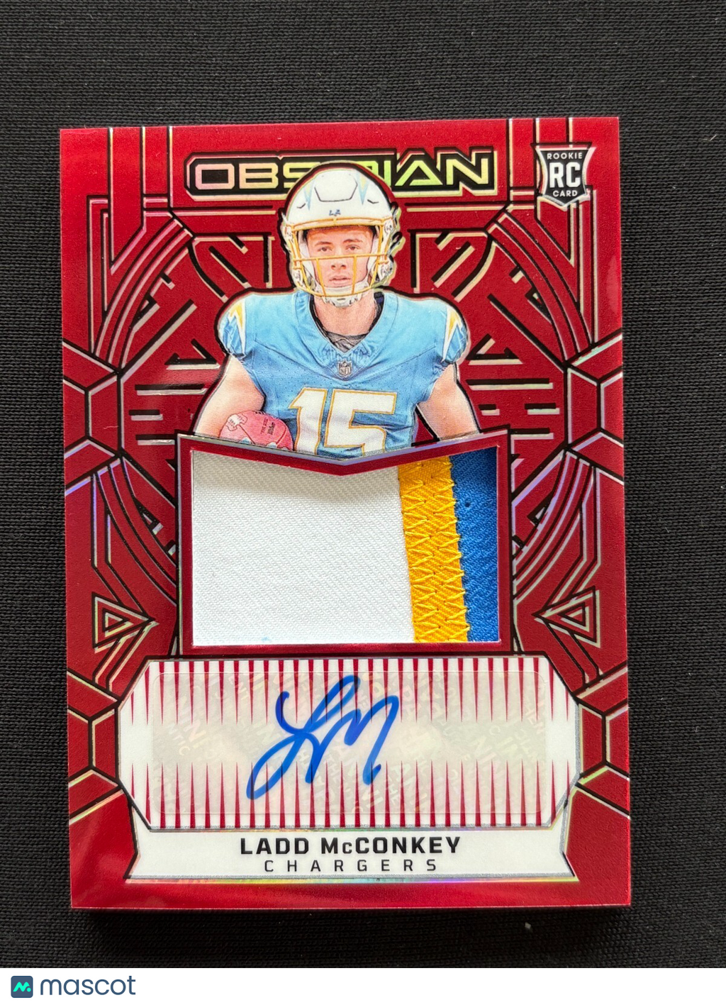 Ladd Mcconkey 2024 Obsidian Auto Autograph Patch Rookie RC LA Chargers 62/75