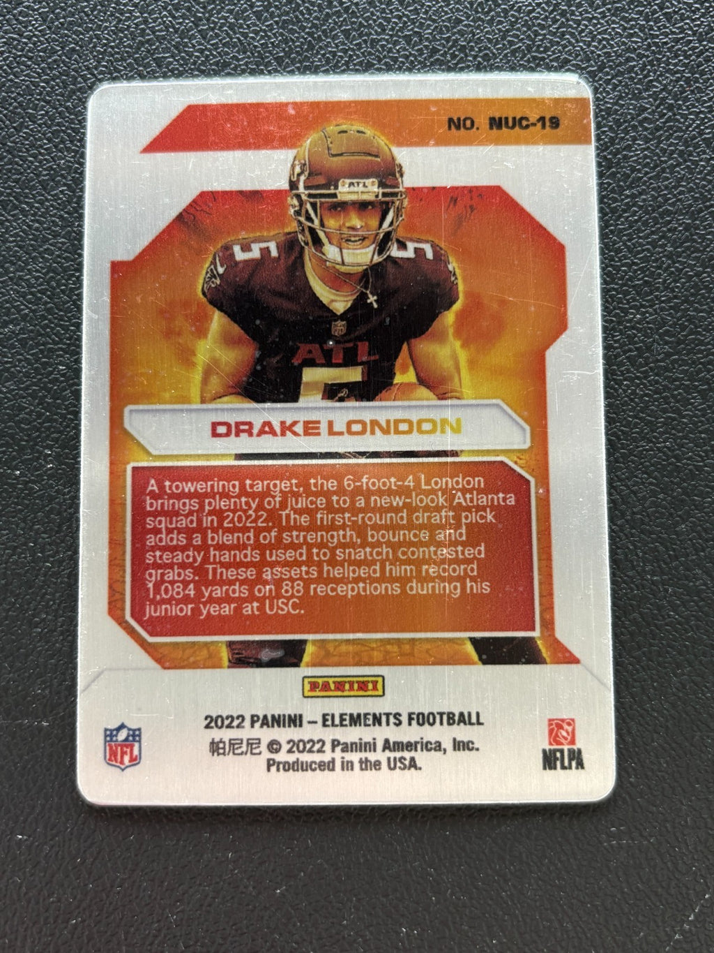 Drake London 2022 Elements Nuclear Rookie RC SSP CASE HIT Atlanta Falcons