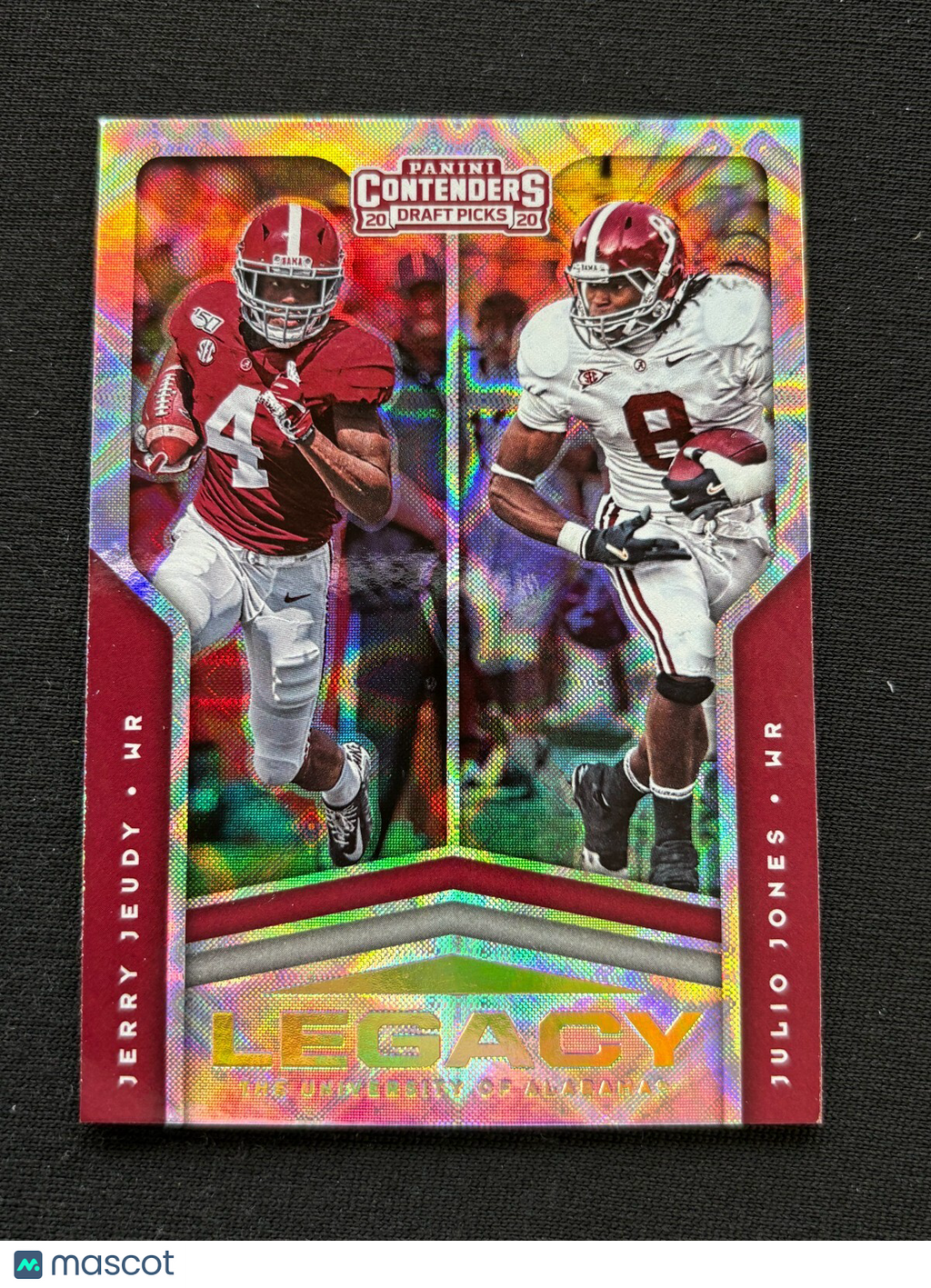 Jerry Jeudy / Julio Jones 2020 Contenders GALACTIC SSP CASE HIT Alabama Tide