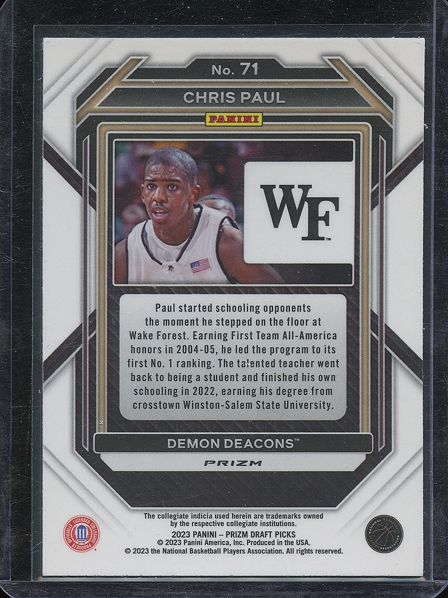 Chris Paul 2023 Prizm Draft Tiger Prizm SSP CASE HIT Wake Forest #71