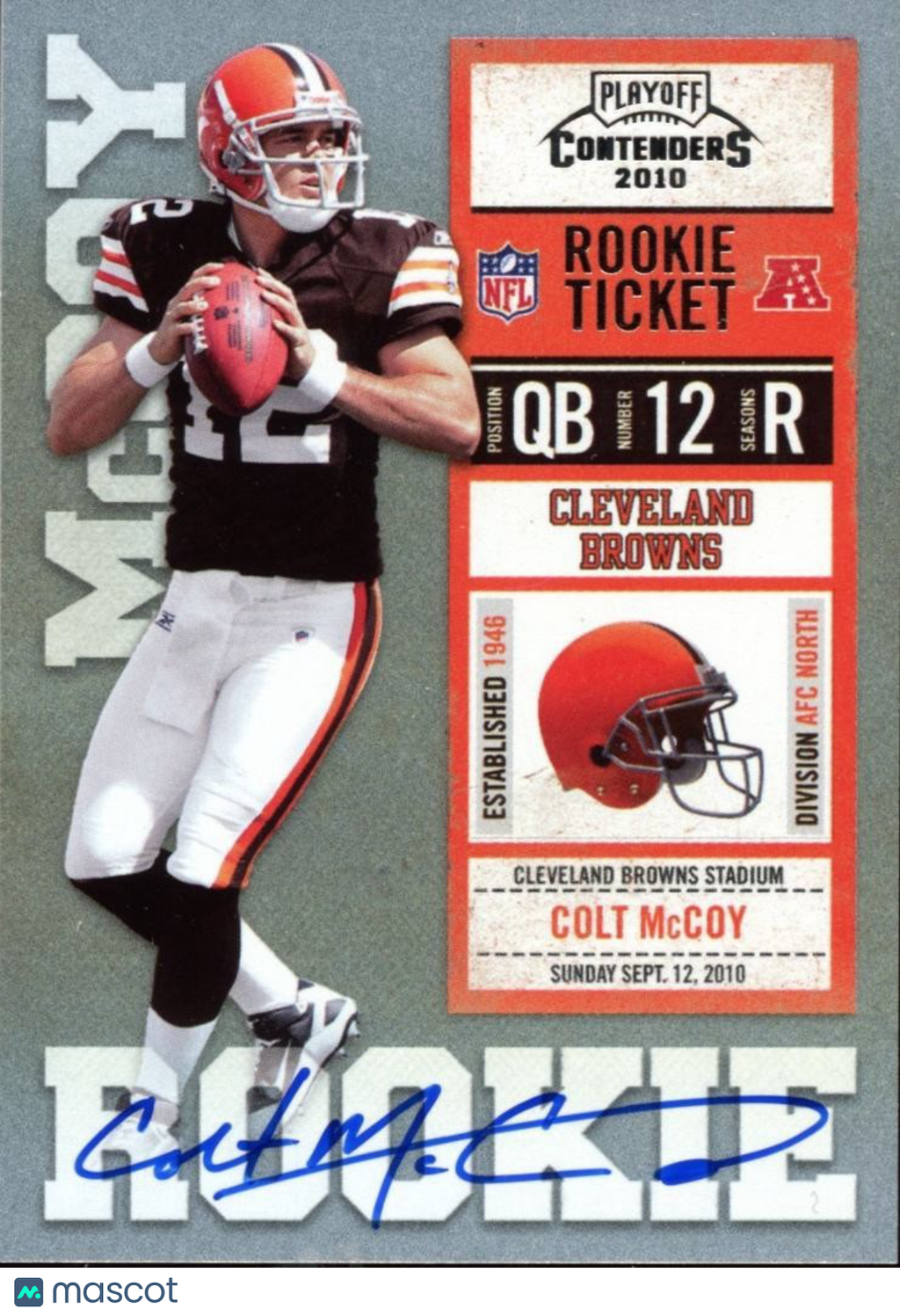 Colt Mccoy 2010 Contenders Auto Autograph RC Texas Longhorns Browns #207
