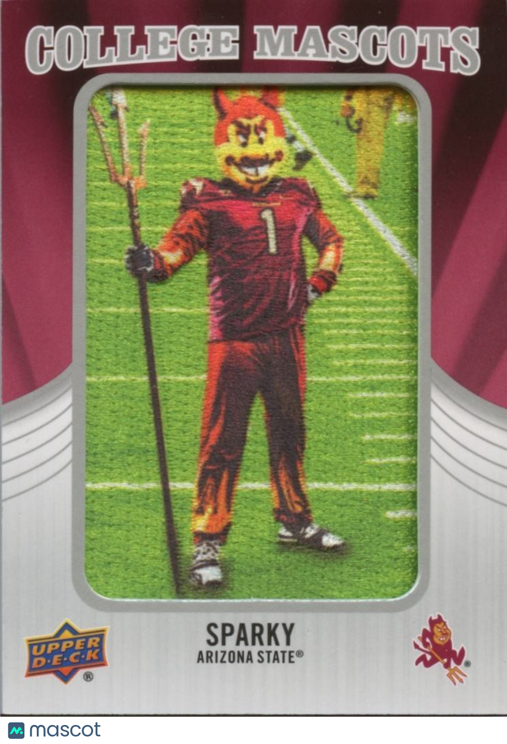 Sparky 2012 Upper Deck College Mascots Patch SSP Arizona State Sun Devils