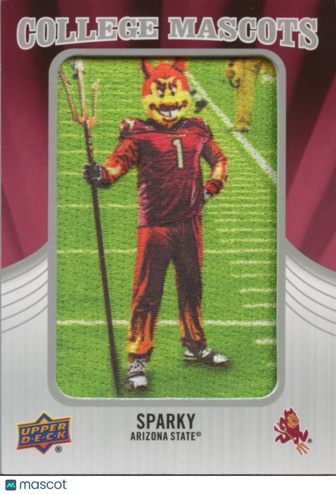 Sparky 2012 Upper Deck College Mascots Patch SSP Arizona State Sun Devils