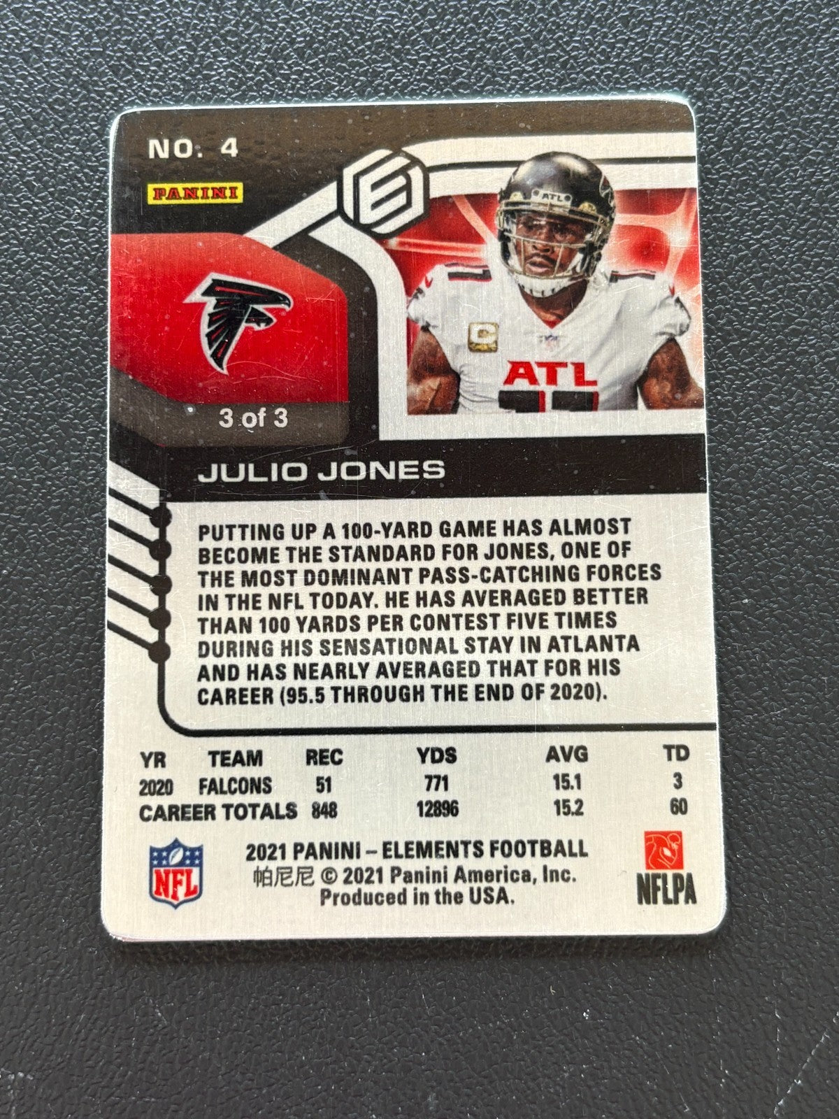 Julio Jones 2022 Elements Lithium SHORTPRINT SSP Atlanta Falcons 3/3