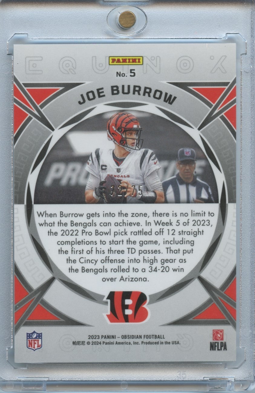 Joe Burrow 2023 Obsidian Equinox Purple Cincinnati Bengals 72/75